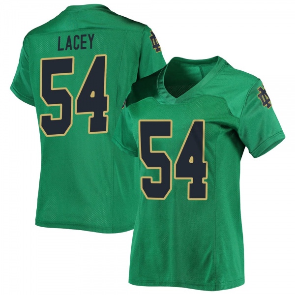Jacob Lacey Notre Dame Fighting Irish NCAA Women's #54 Green Replica College Stitched Football Jersey VNH6055QO